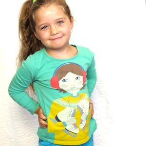 Girl’s Long Sleeved Mini Boden Ear Muff Shirt